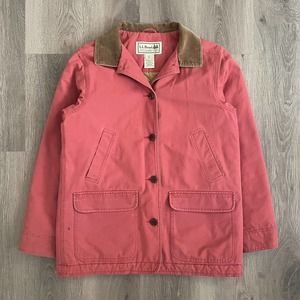 Vintage LL Bean Woman's Red Chore Work Coat Barn Jacket Size Medium
